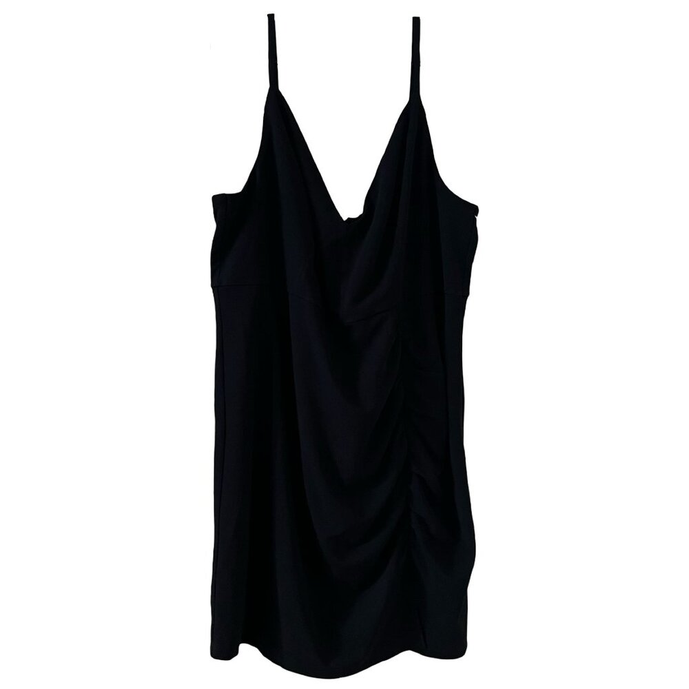 Emerald Sundae Black Plunge Mini Dress